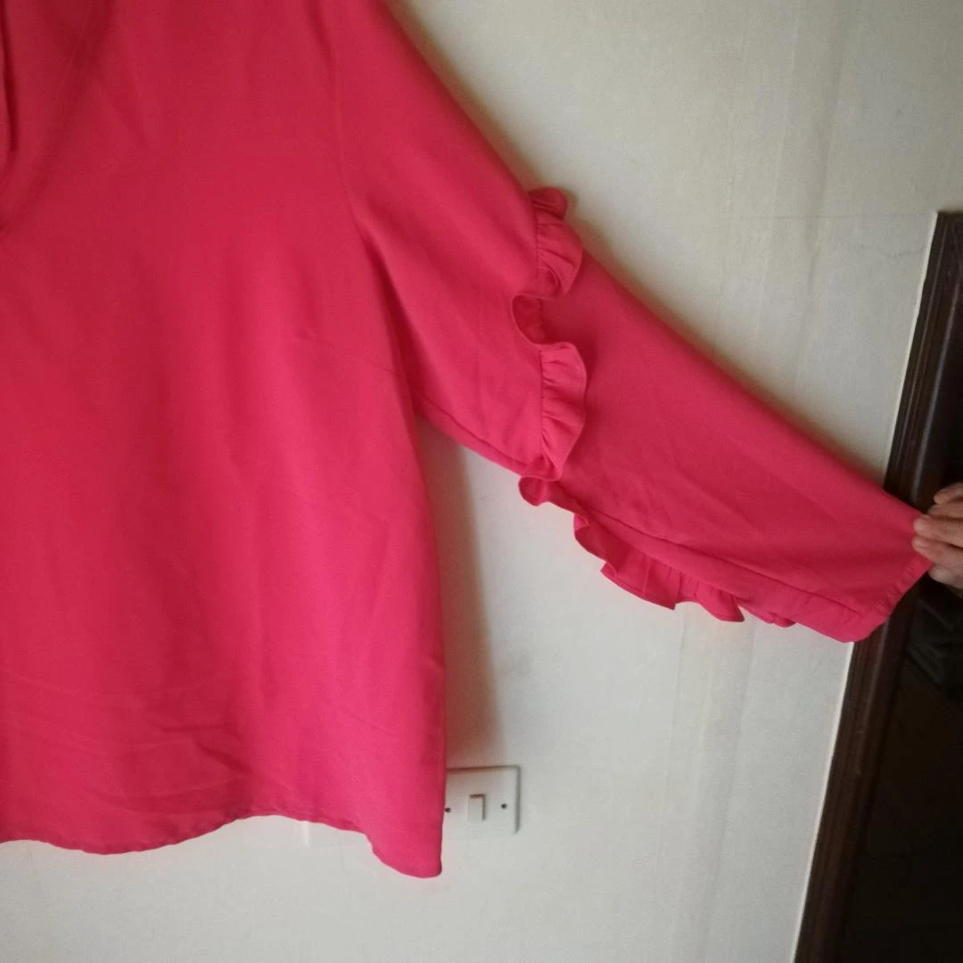 Tuniek/blouse Framboos label maat XL met gebogen ruches mouwen – photo 3